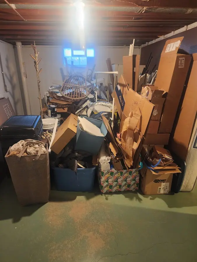 Roll-off dumpster container at job site for 20 Yard Dumpster Rental in Greeley